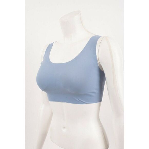 Lot 2 Rhonda Shear Bras Seamless SzS Tan Blue Remove Pads Nylon Spandex 9595x2 - Picture 2 of 12
